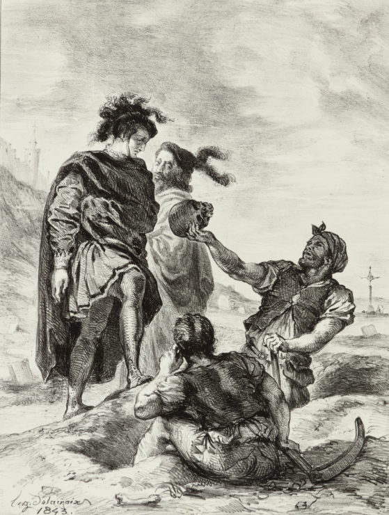 Hamlet and Horatio Before the Gravediggers