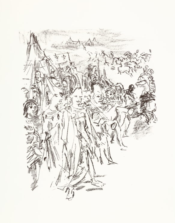 Enter with drum and colours, Cordelia and soldiers