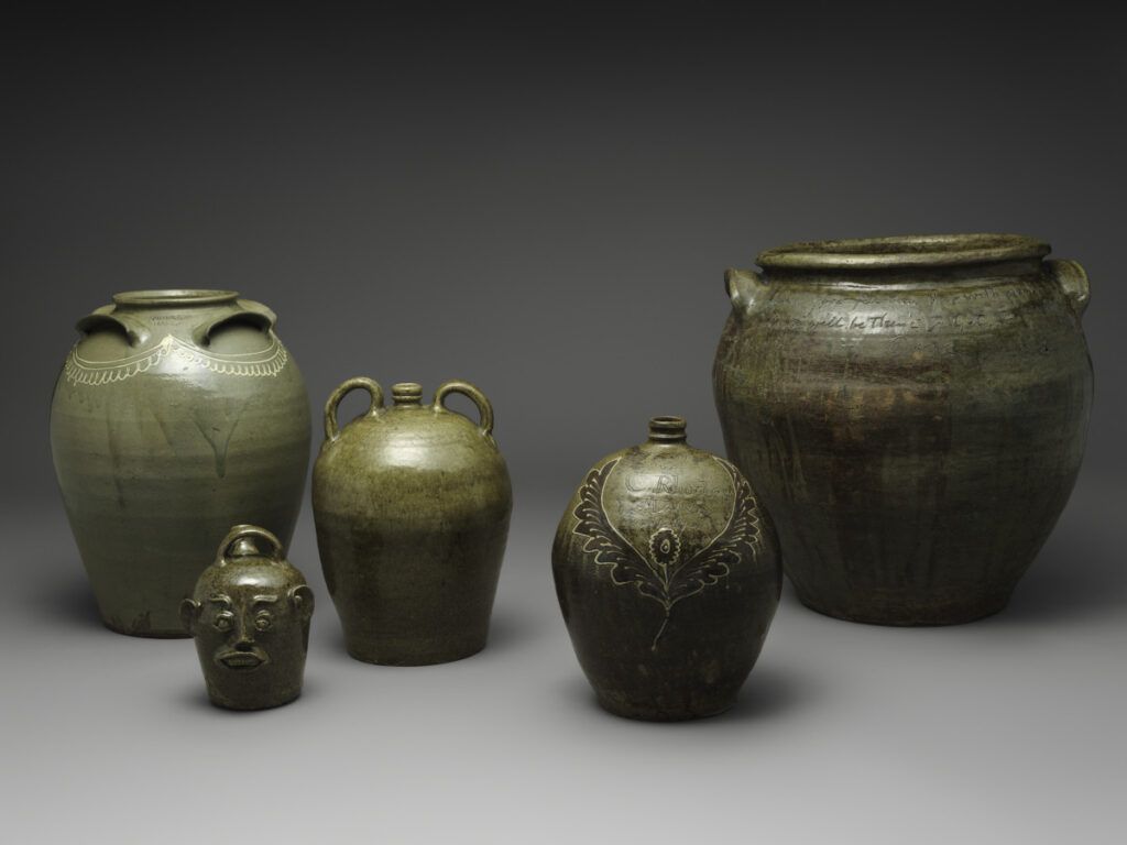 Selection of earthenware pots from Edgefield, South Carolina